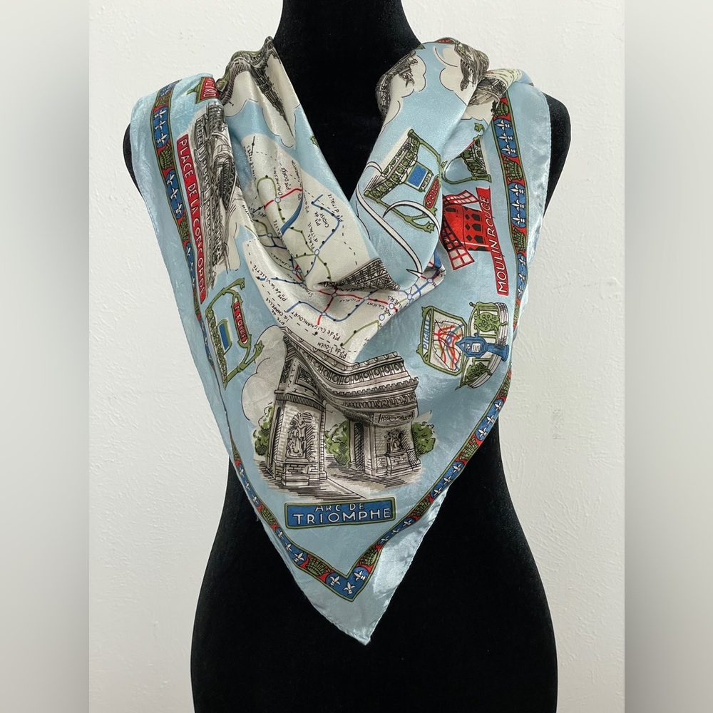 RARE Vintage Silk J D’ormont Paris “Scenes of Paris”
